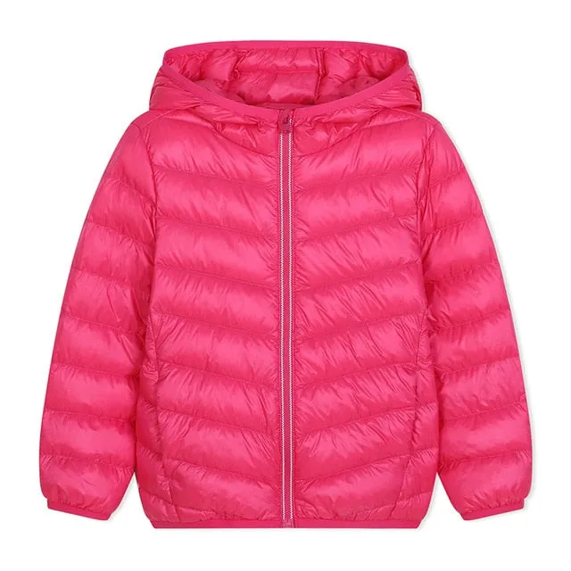 Padded Duck Down Coat, Size 2-11 Yrs