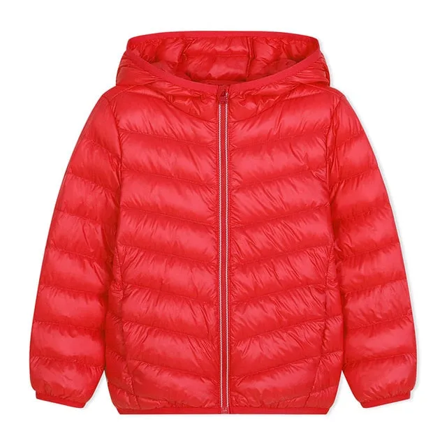 Padded Duck Down Coat, Size 2-11 Yrs