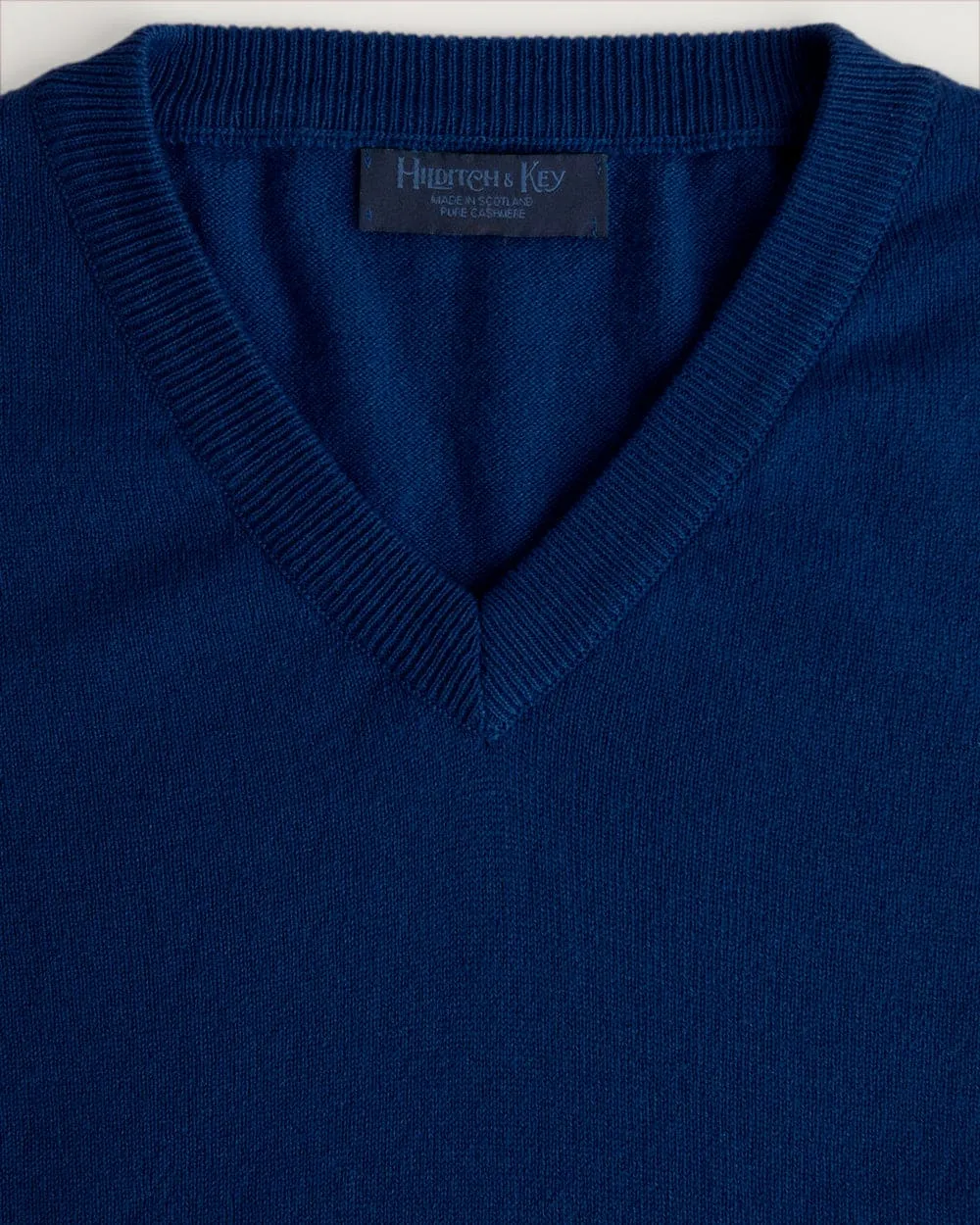 Petrol Blue V-Neck Cashmere Sweater