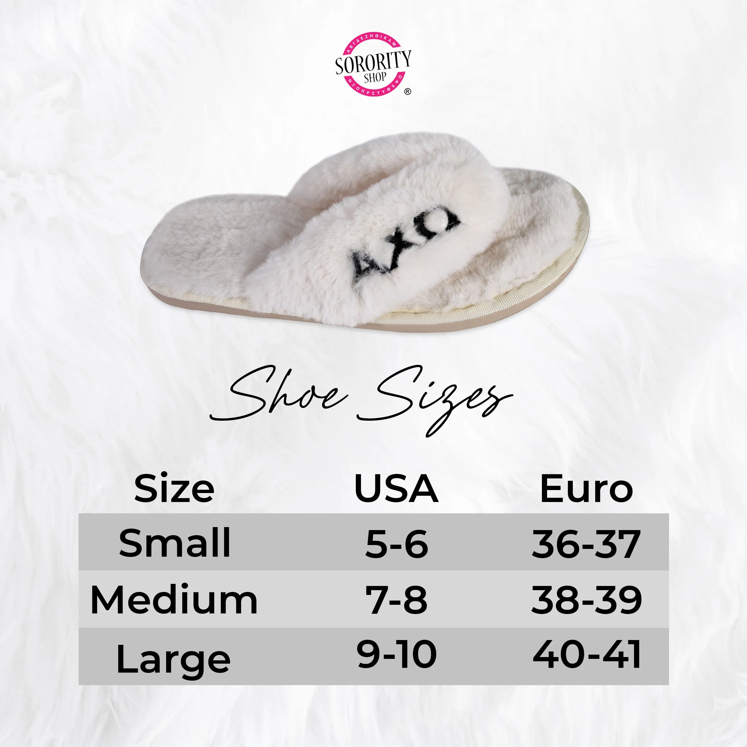 Phi Sigma Sigma - Furry Slippers Women - With PSS Embroidery Logo