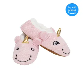 Pink Unicorn Womens Animal Cozy Indoor Plush Lined Non Slip Fuzzy Soft Slipper - Medium