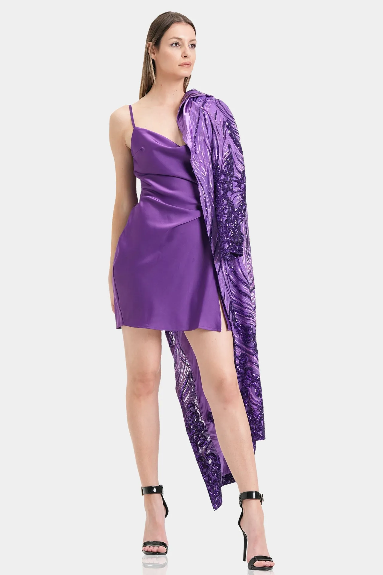 Purple Sequin Duster Jacket