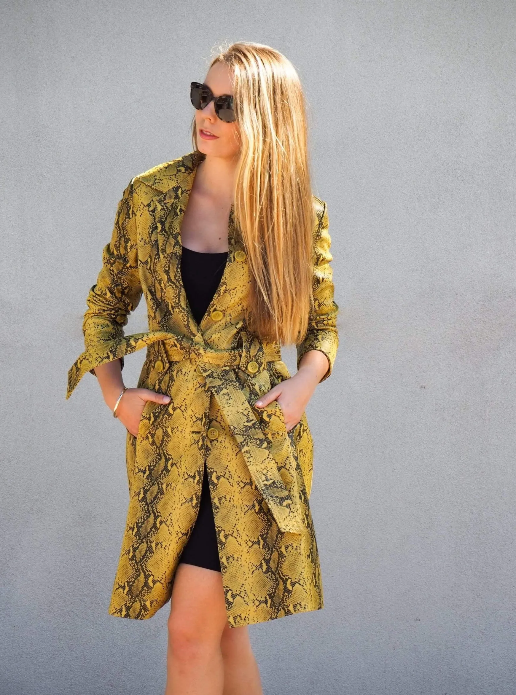 Raven Trench Coat | Snake Print