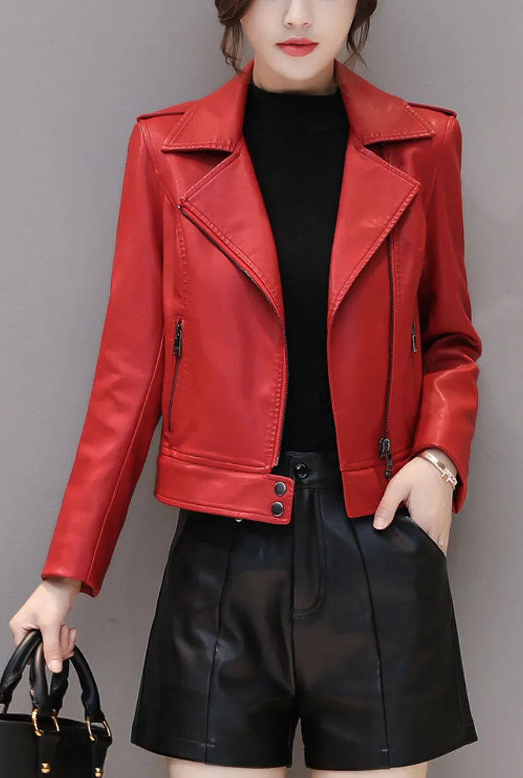 Removable Ankle-length Leather Trench Coat