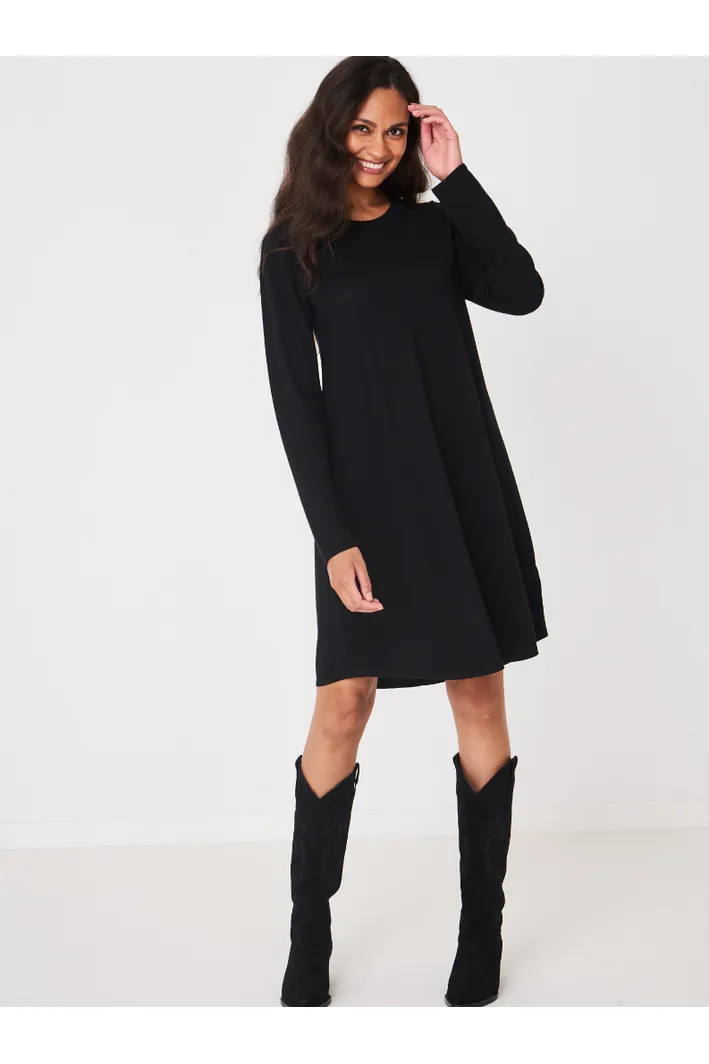 Repeat Loose Fit Wool Dress 300191 | Black