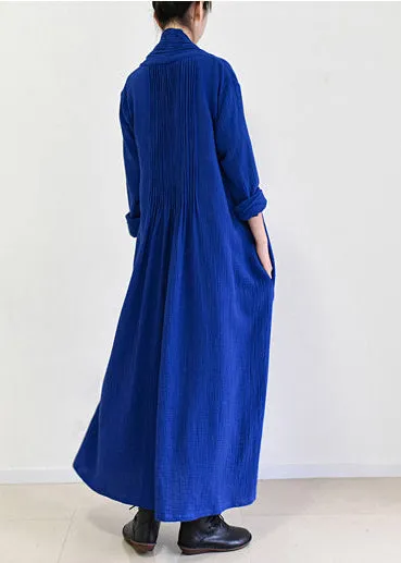 royal blue linen trench coats long cotton maxi coats 2021 fall casual outfits