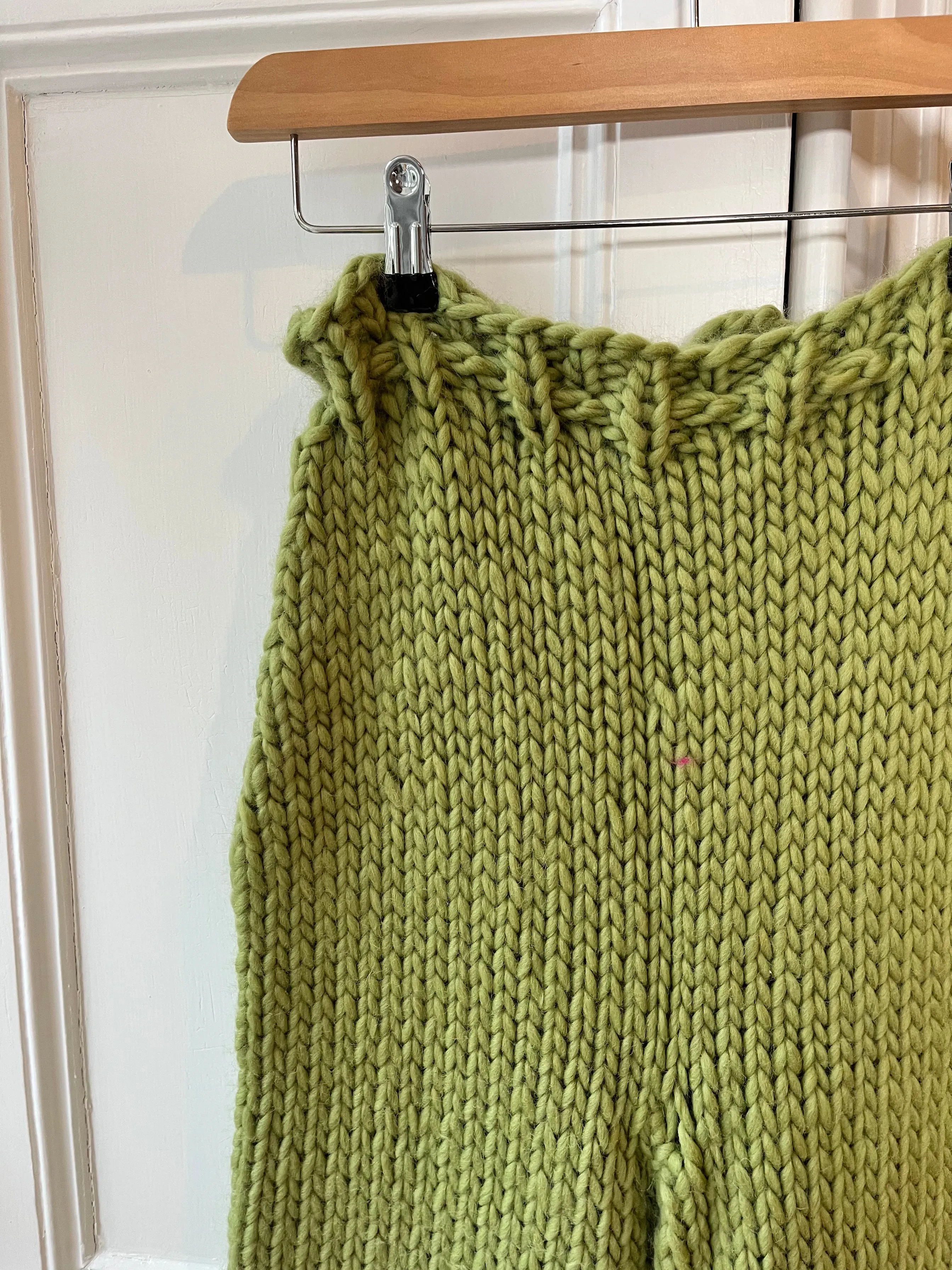 Sage Green Chunky Knit Trousers S/M (Sample)