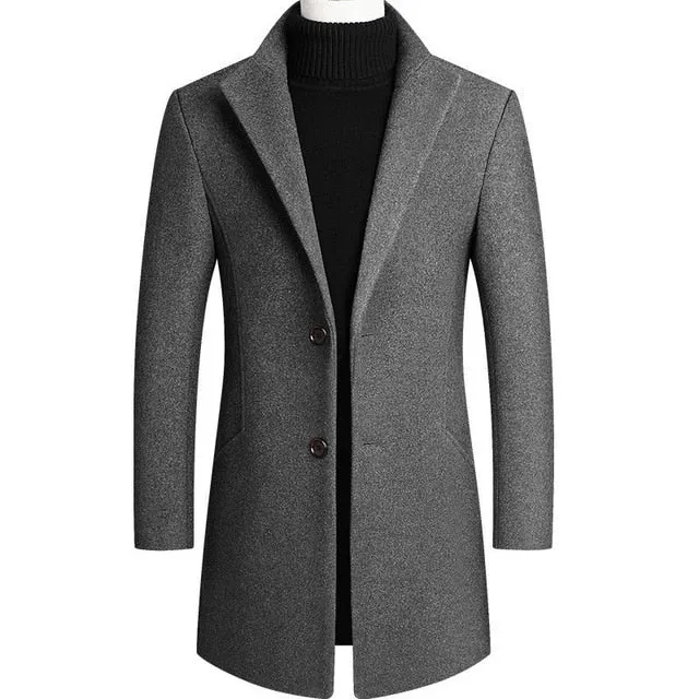 Samo Zaen Collection  Wool Thick  Slim Fit Outwear Mantel