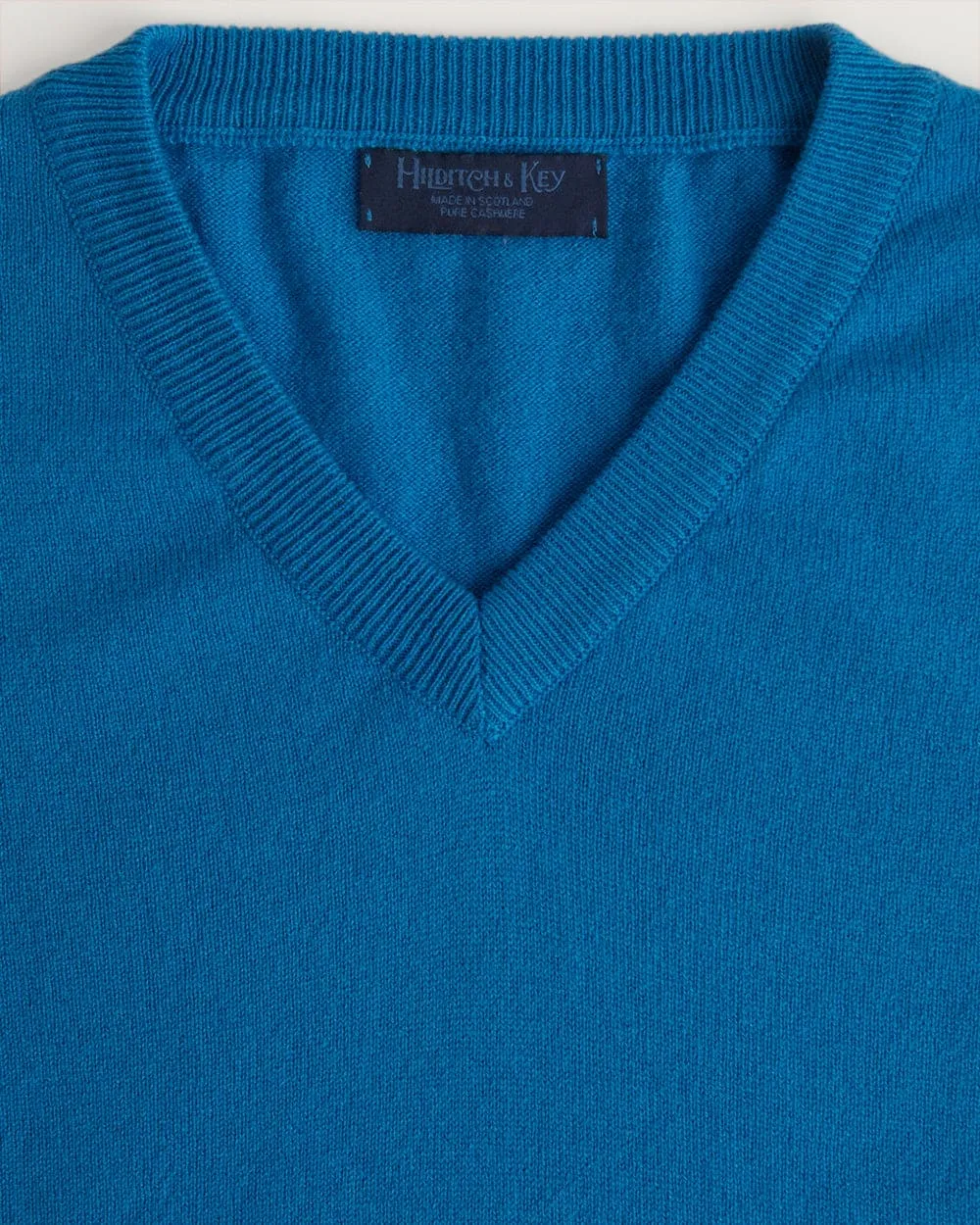 Shard Blue V-Neck Cashmere Sweater