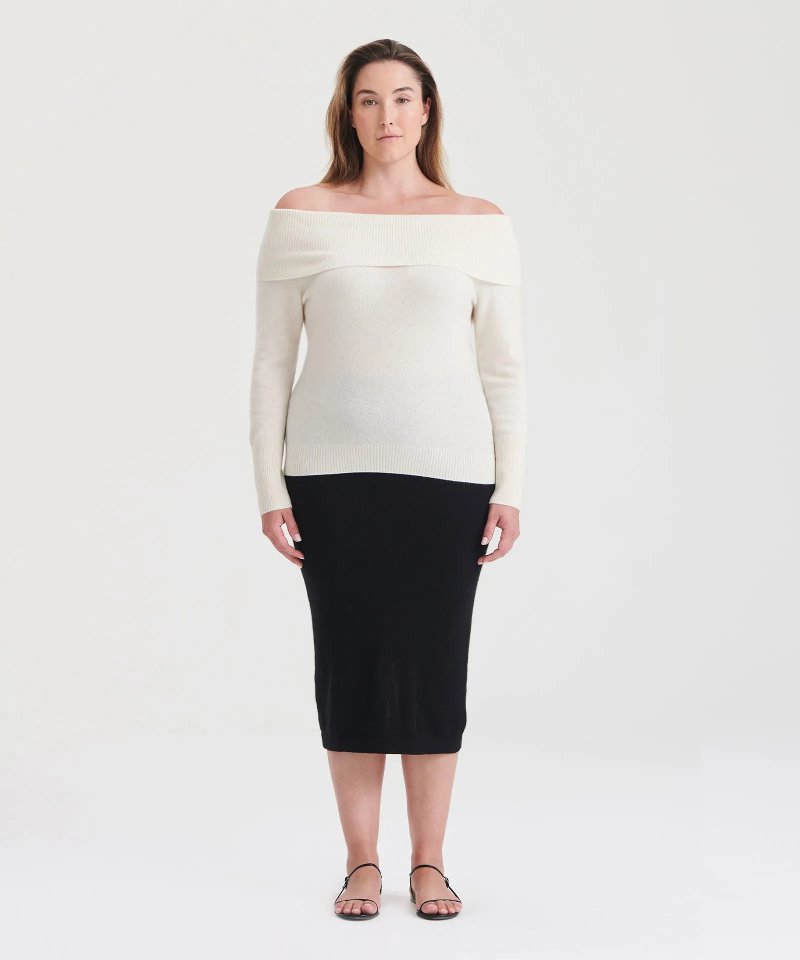 Signature Cashmere Off The Shoulder Sweater