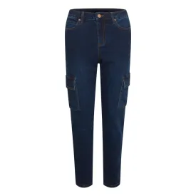 Sinem Cargo Jeans 7/8 Dark Blue Denim (LIVE)