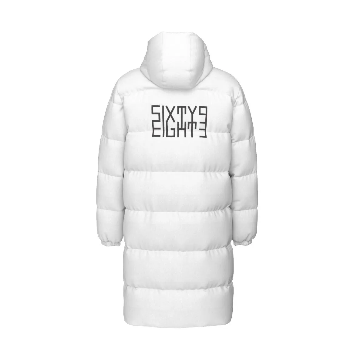 Sixty Eight 93 Logo Black White Unisex Puff Long Jacket