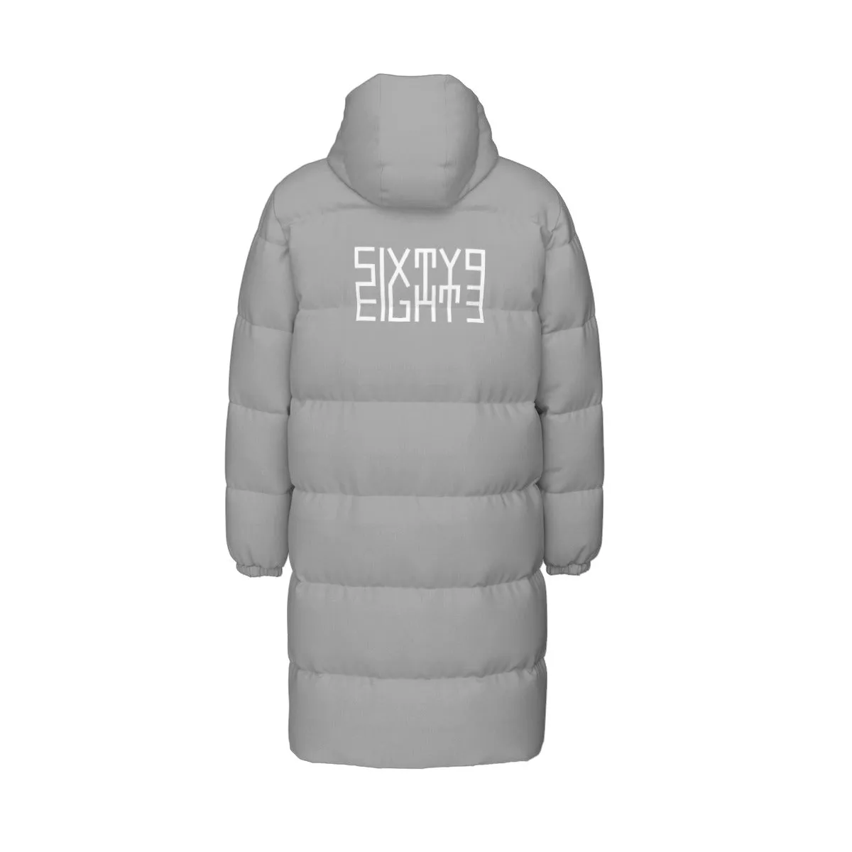 Sixty Eight 93 Logo White Grey Unisex Puff Long Jacket