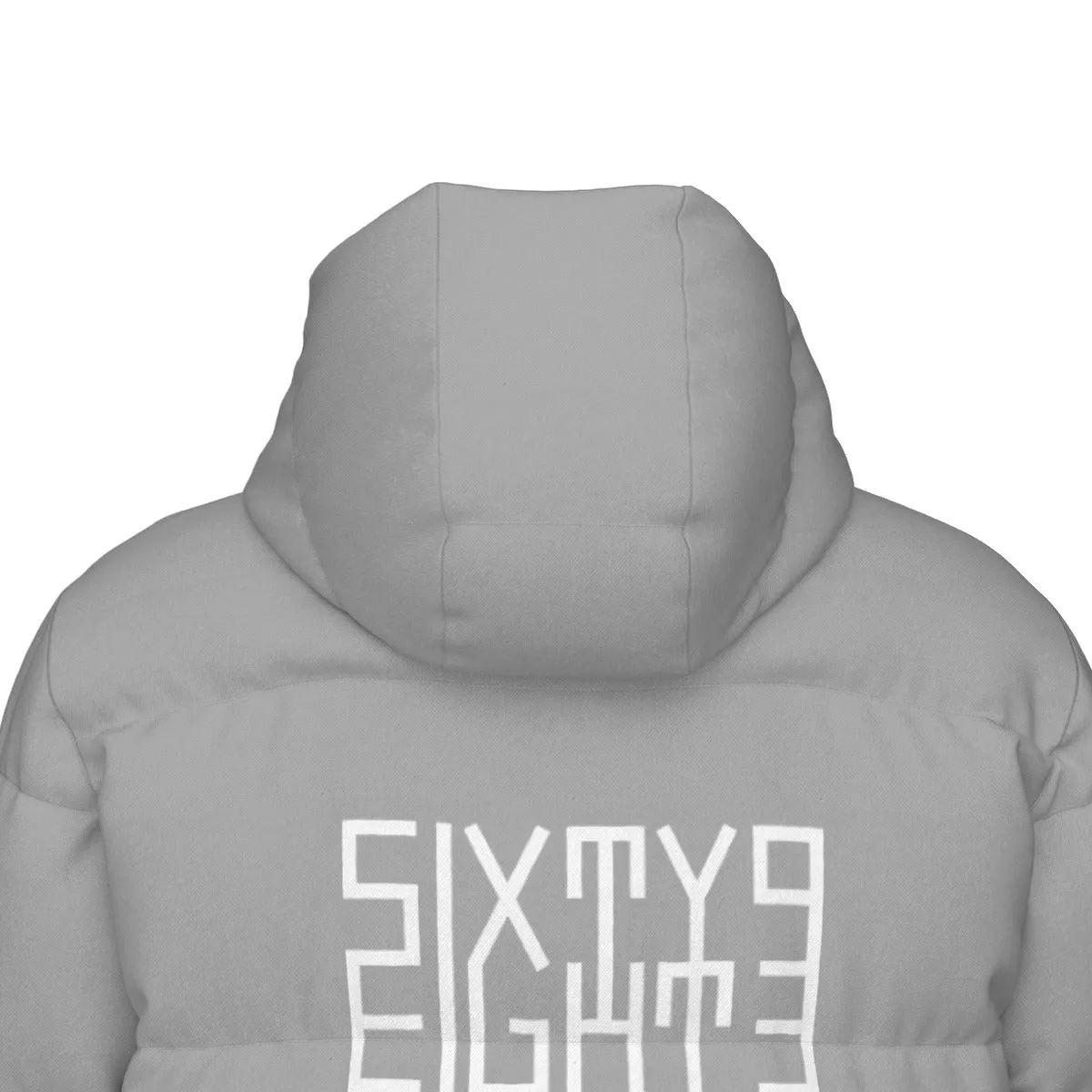 Sixty Eight 93 Logo White Grey Unisex Puff Long Jacket