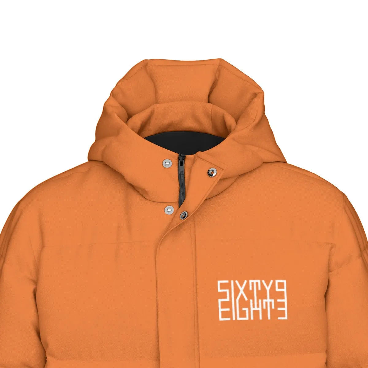 Sixty Eight 93 Logo White Netherland Orange Unisex Puff Long Jacket