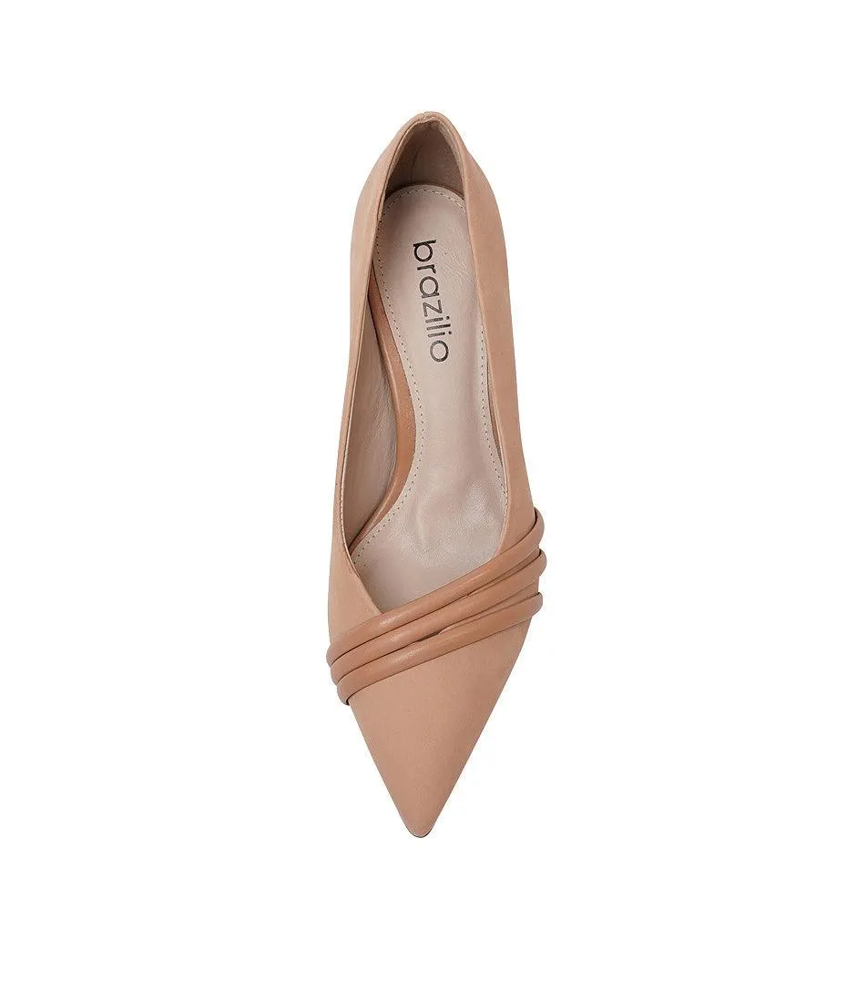 St2090501 Nude Leather Heels