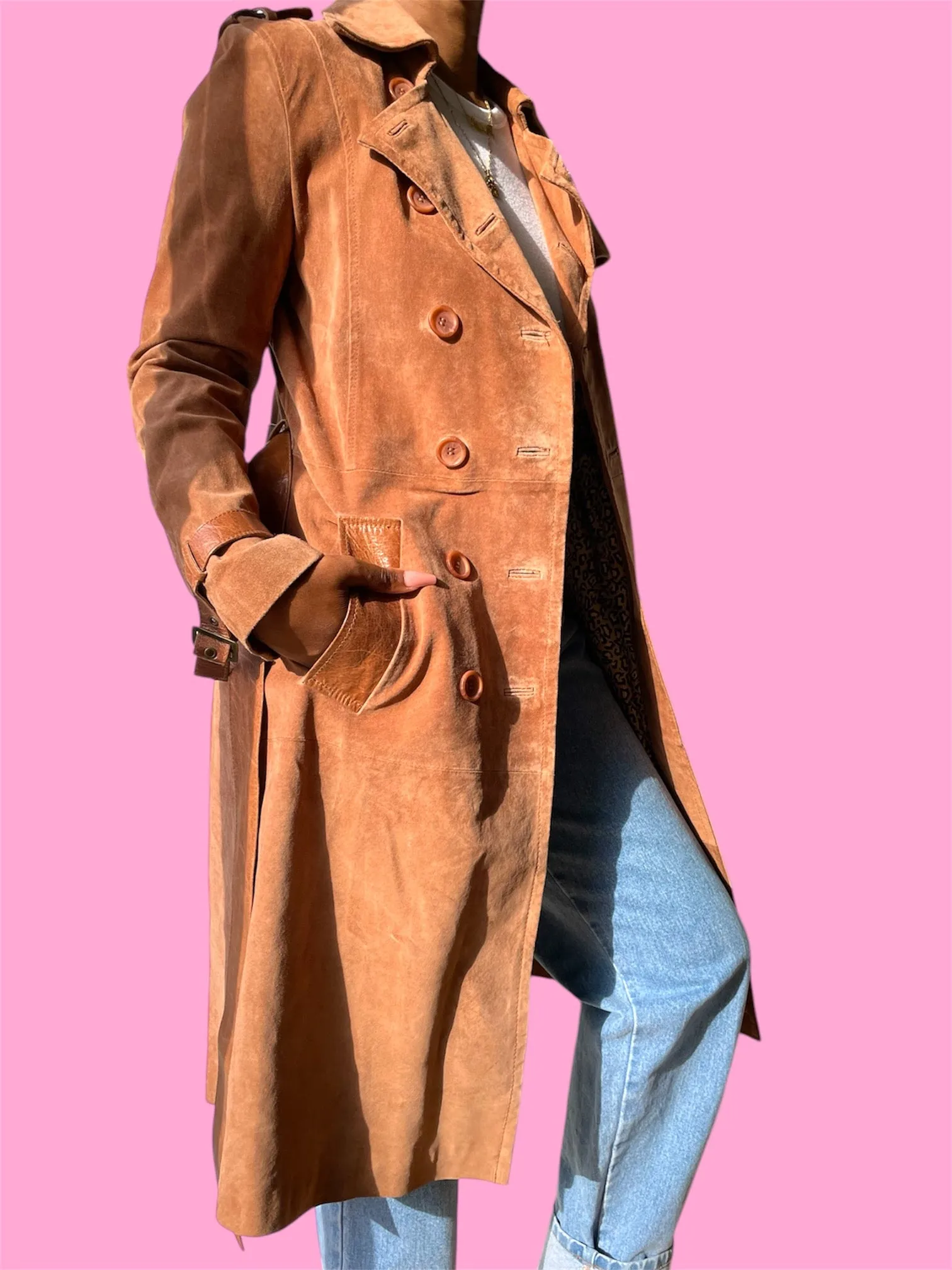 Suede Trench Coat