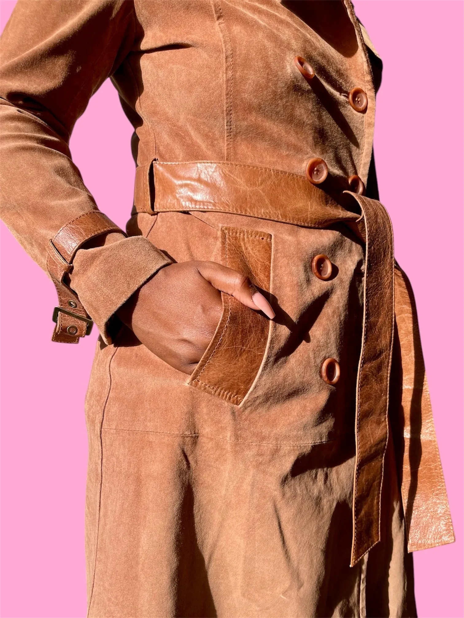 Suede Trench Coat