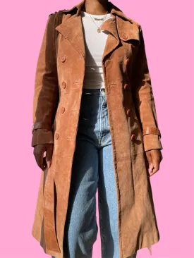 Suede Trench Coat