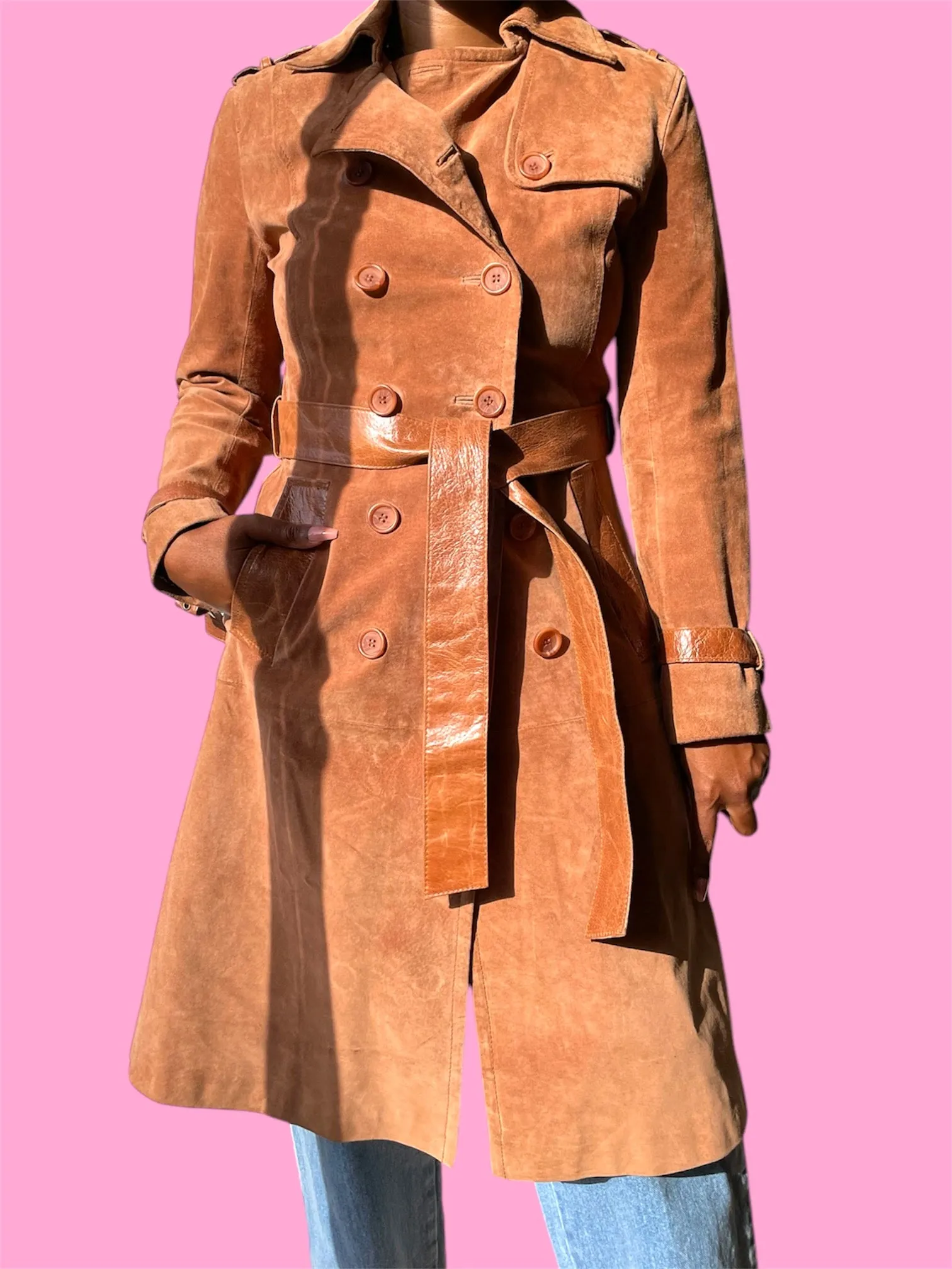 Suede Trench Coat