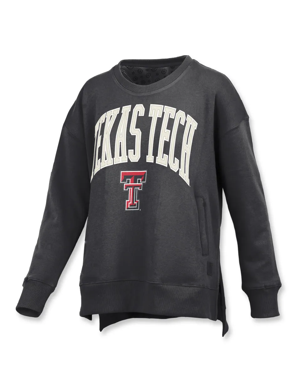 Texas Tech Press Box "Venice" Long Sleeve Crew Neck Side Pocket Fleece