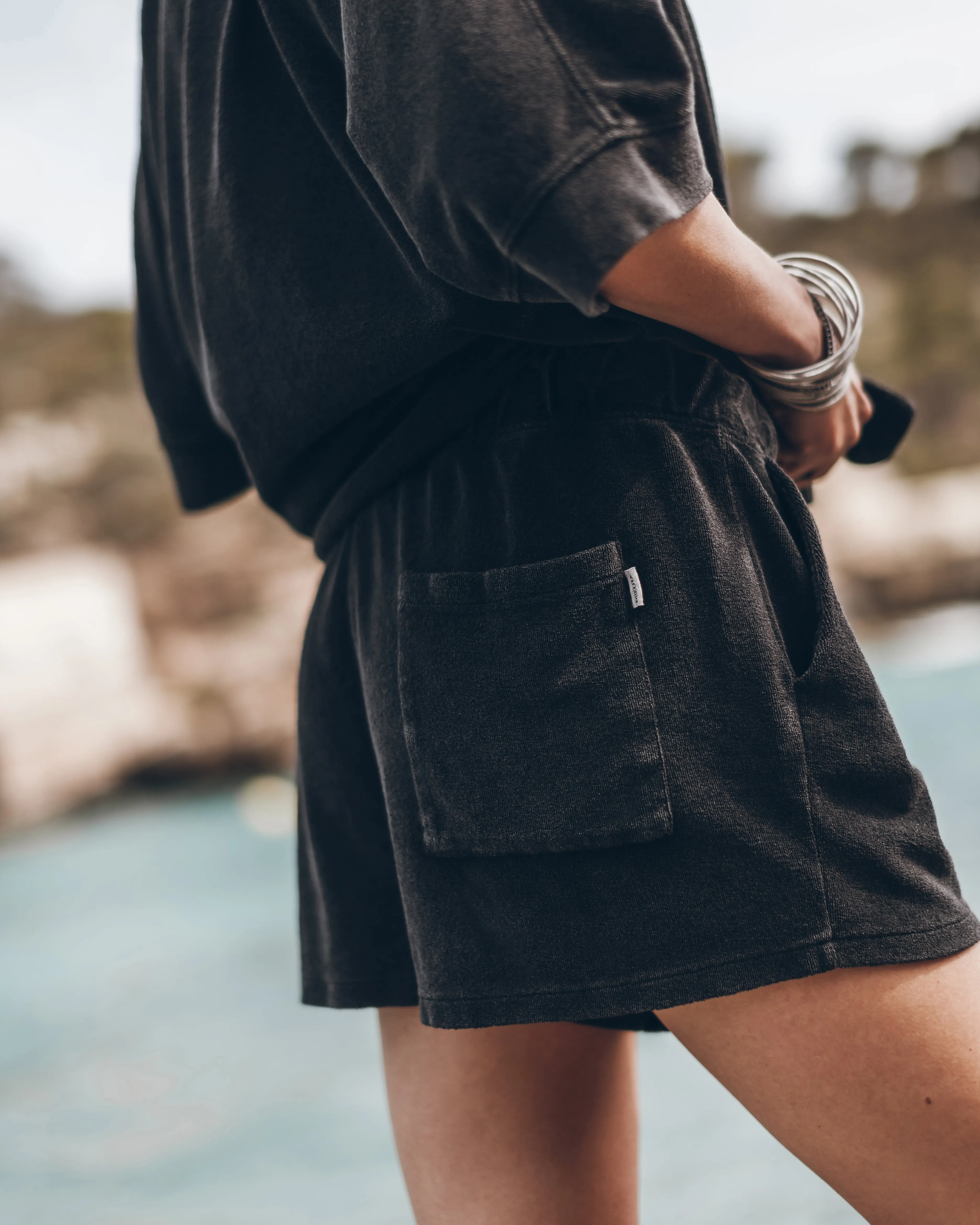 The Dark Towelling Co-Ord Shorts