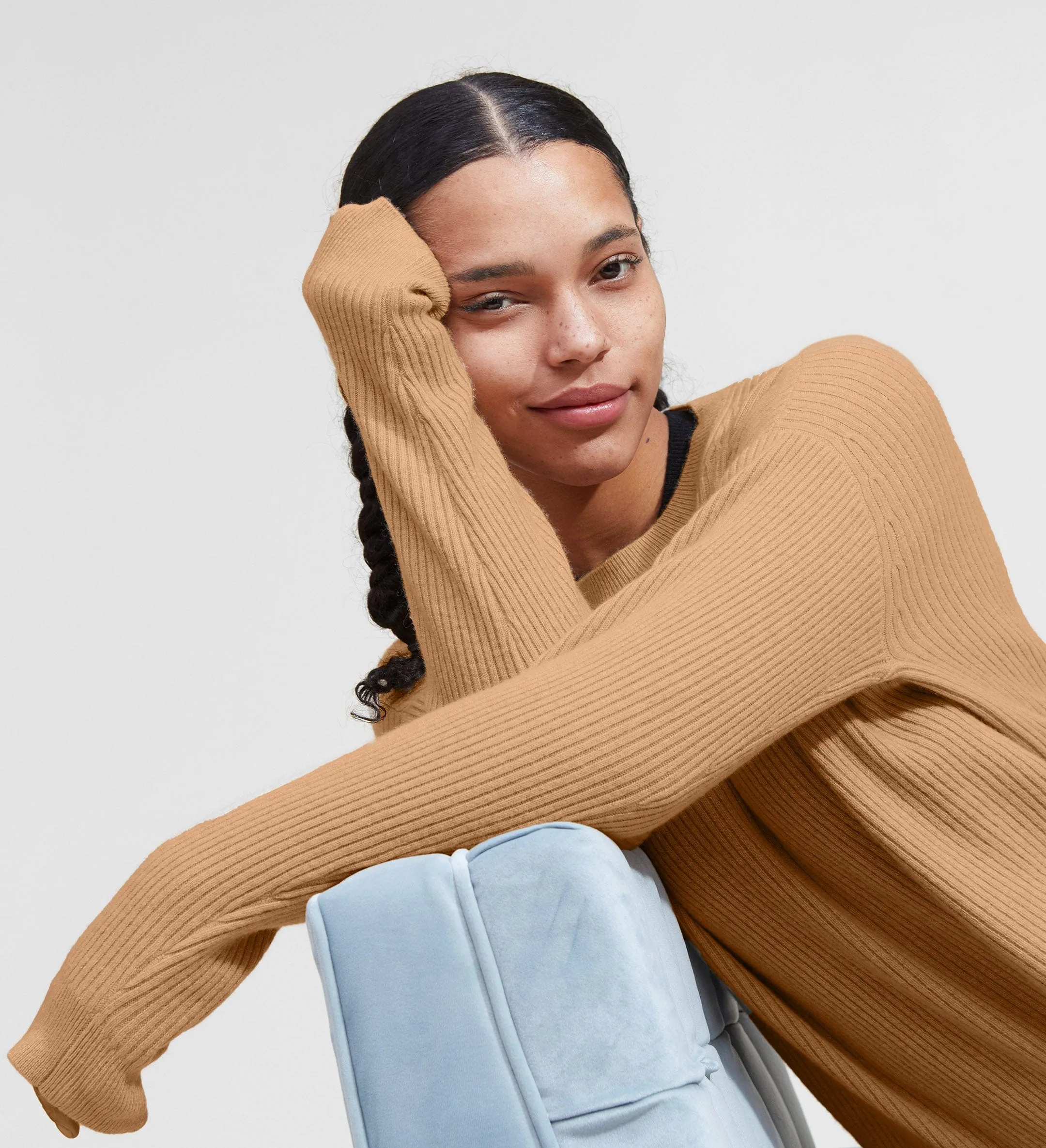 The Ribbed Crewneck Cashmere Sweater