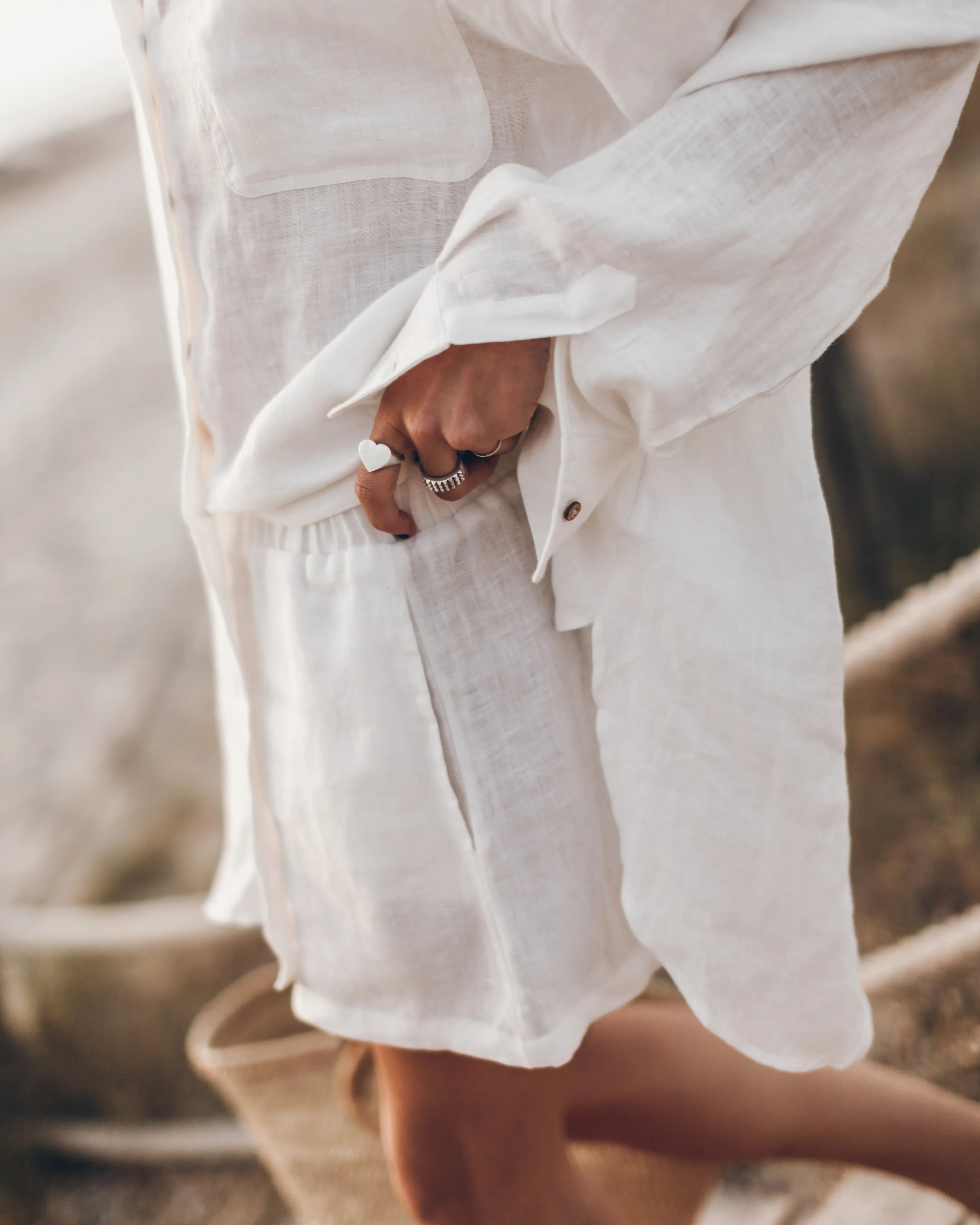 The White Linen Shorts