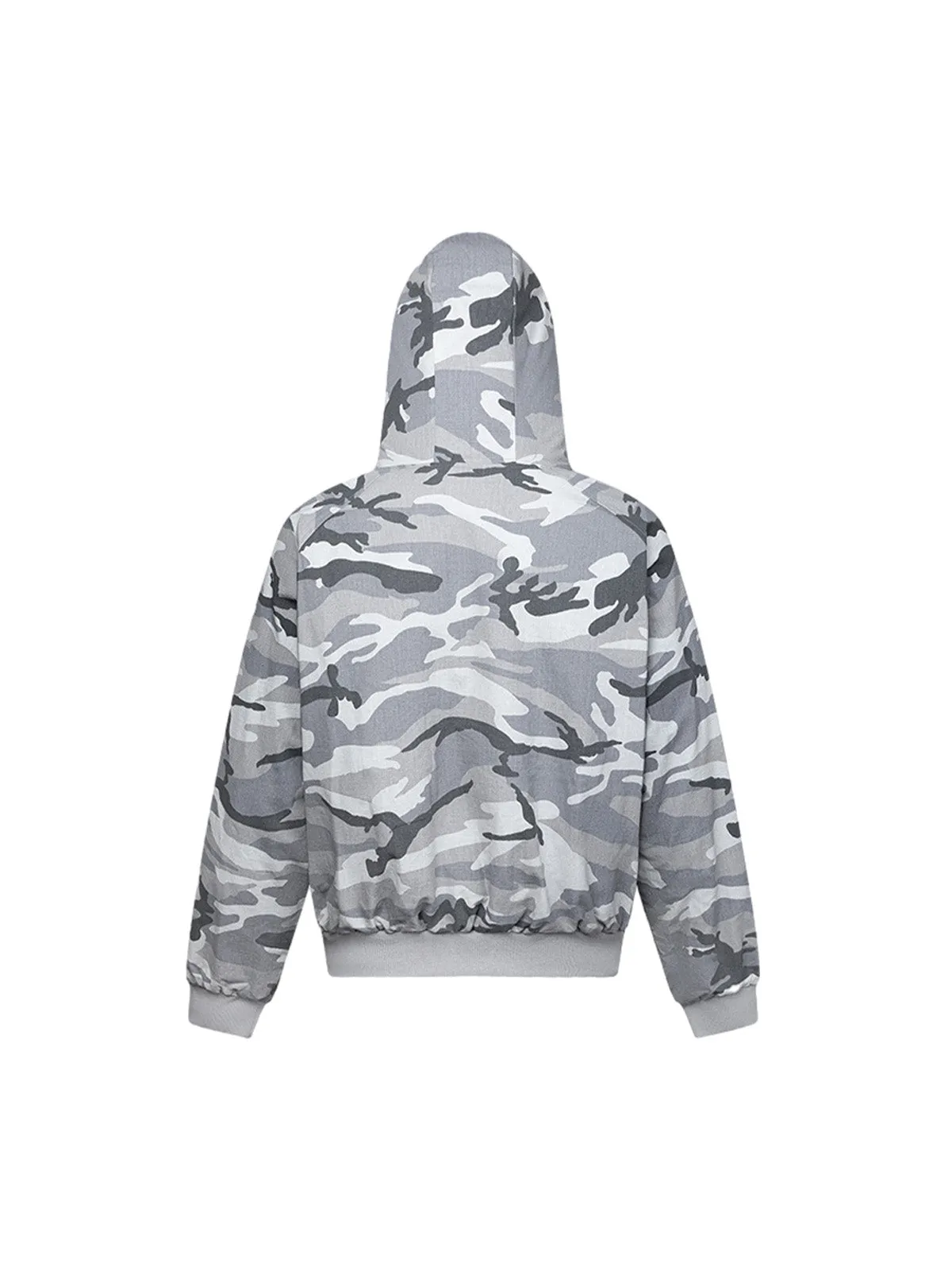 Thesupermade Camouflage Fleece Hooded  Jacket