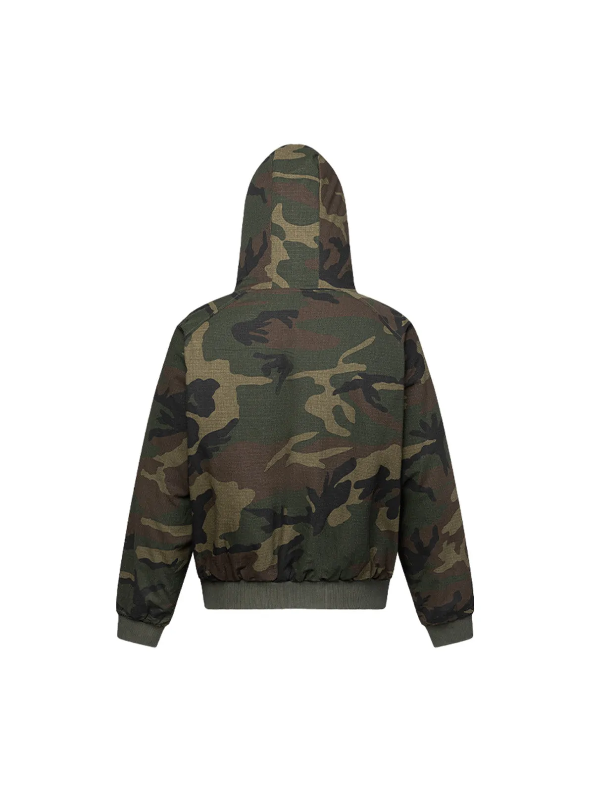 Thesupermade Camouflage Fleece Hooded  Jacket