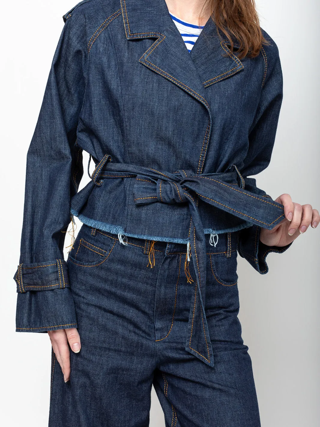 Trench Style Jean Jacket