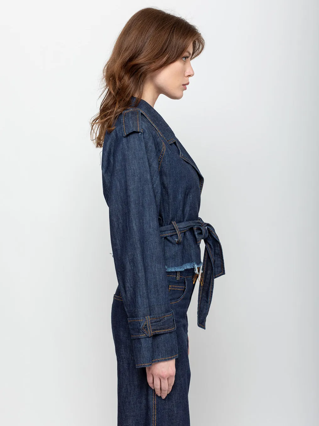 Trench Style Jean Jacket