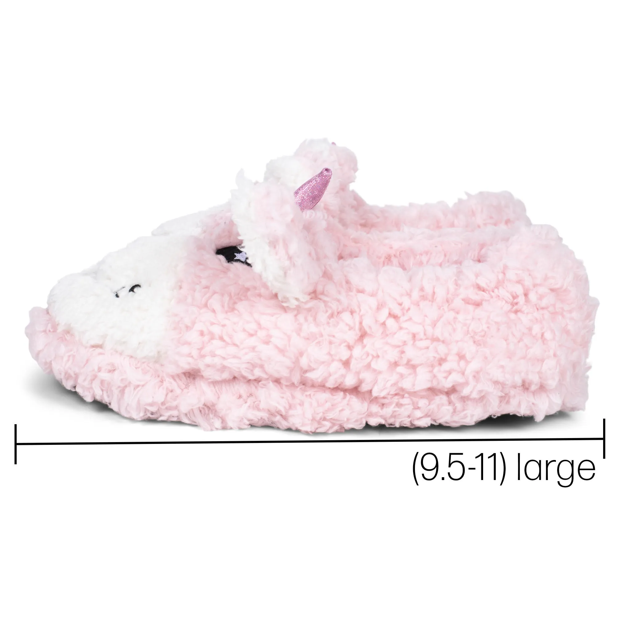 Unicorn Pink Women's Animal Cozy Plush Lined Non Slip Fuzzy Slipper - Large