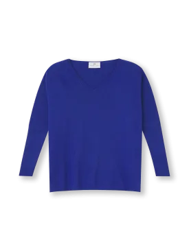 V-neck Cape Sweater | royal blue