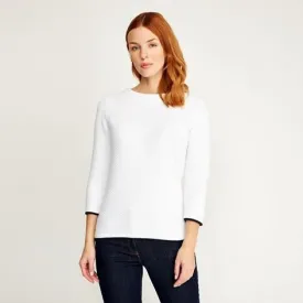 White Crew Neck Stitch Sweater