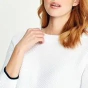 White Crew Neck Stitch Sweater