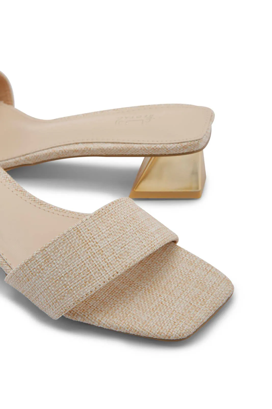 Women Beige Textured Mule