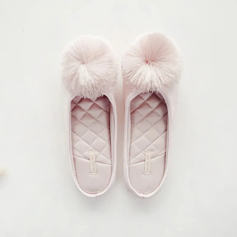 Women Satin Furry Slippers