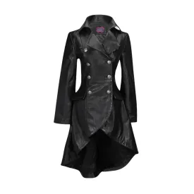 Womens Black Leather Coat