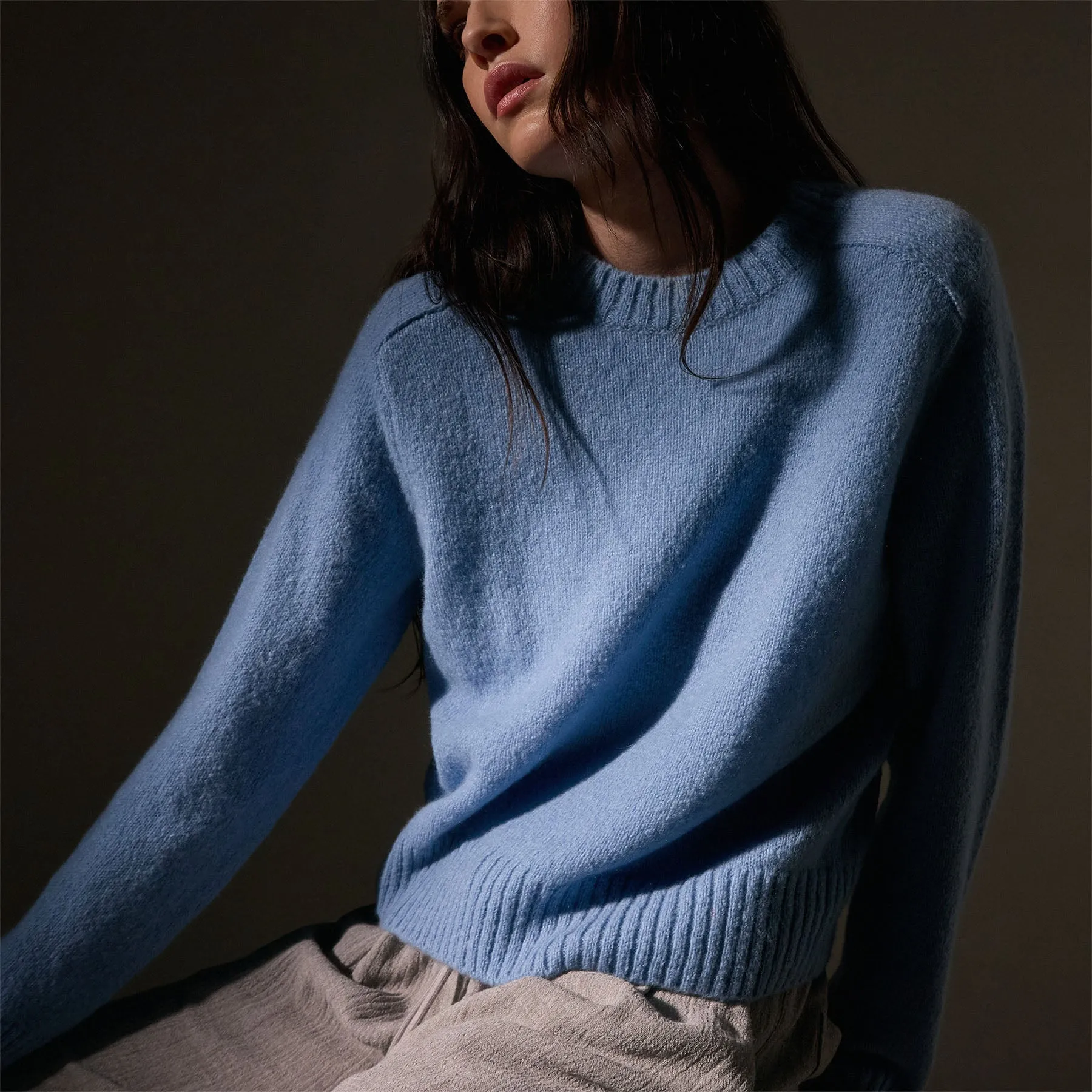 Women's Cashmere Crew Gift Set - Azure/Hazel