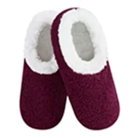 Women's Classic Snoozies® Cozy Teddy Sherpa Solid Color Burgundy Red