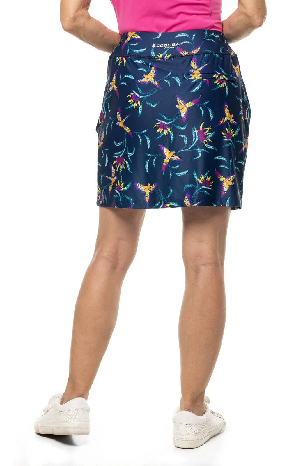 Women's Corta Performance Skort | Navy Birds of Paradise