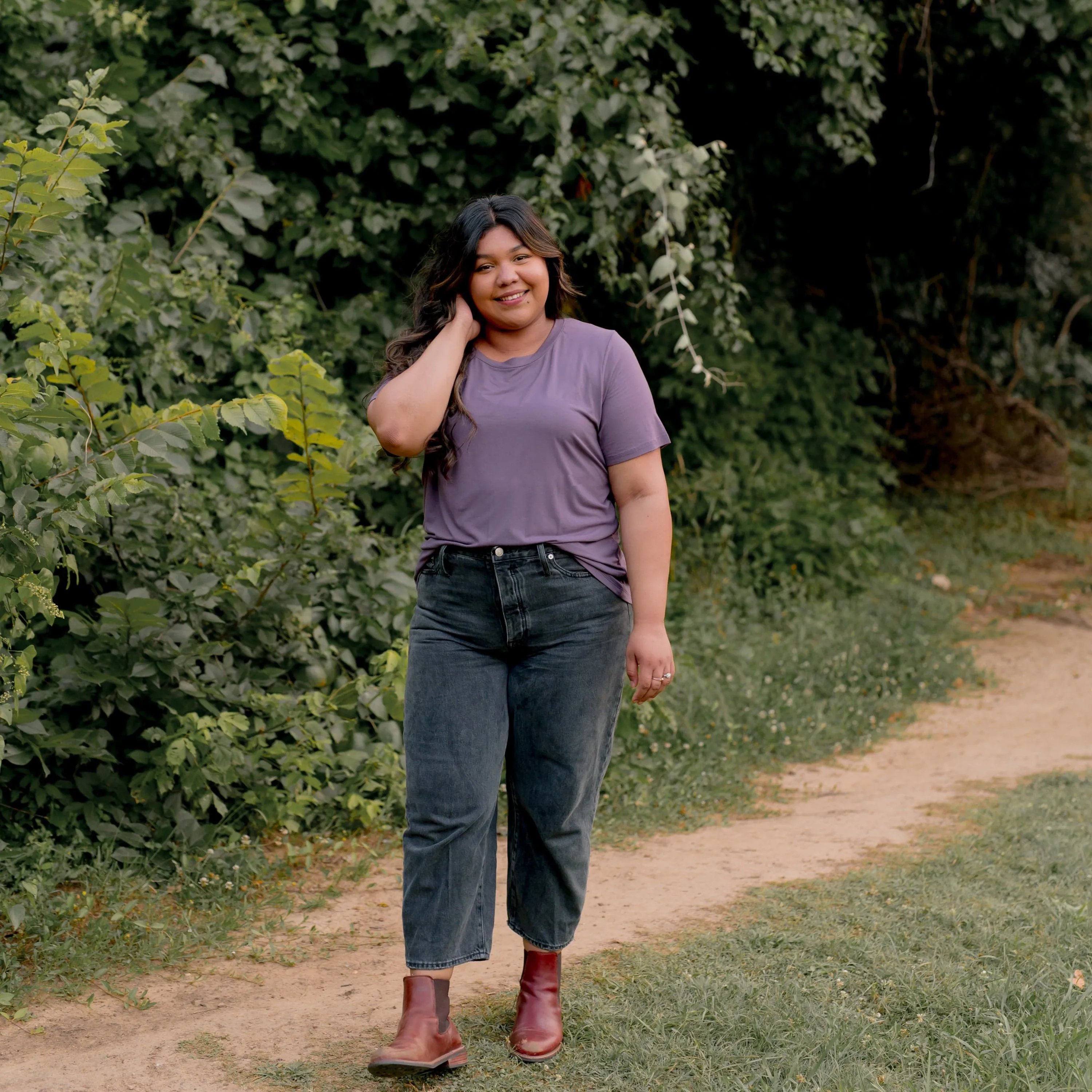 Women's Crew Neck Tee in Currant