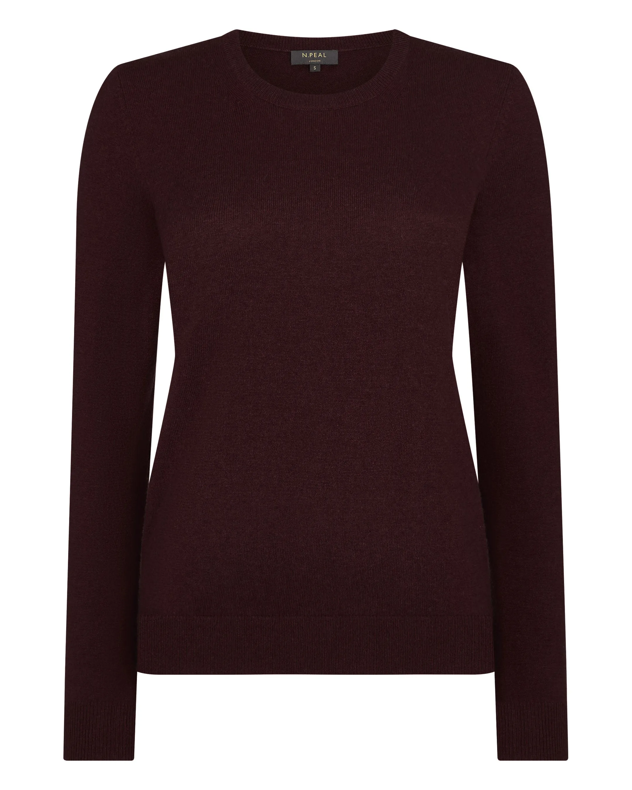 Women's Evie Classic Round Neck Cashmere Jumper Claret Red