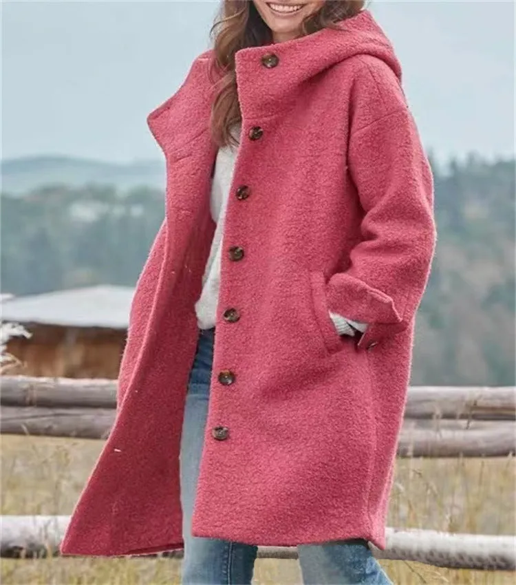 Women's Hipster Trench Long Sleeve Winter Loose Coats