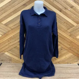 Women's Knit L/S Dress: Navy Blue-women-LG