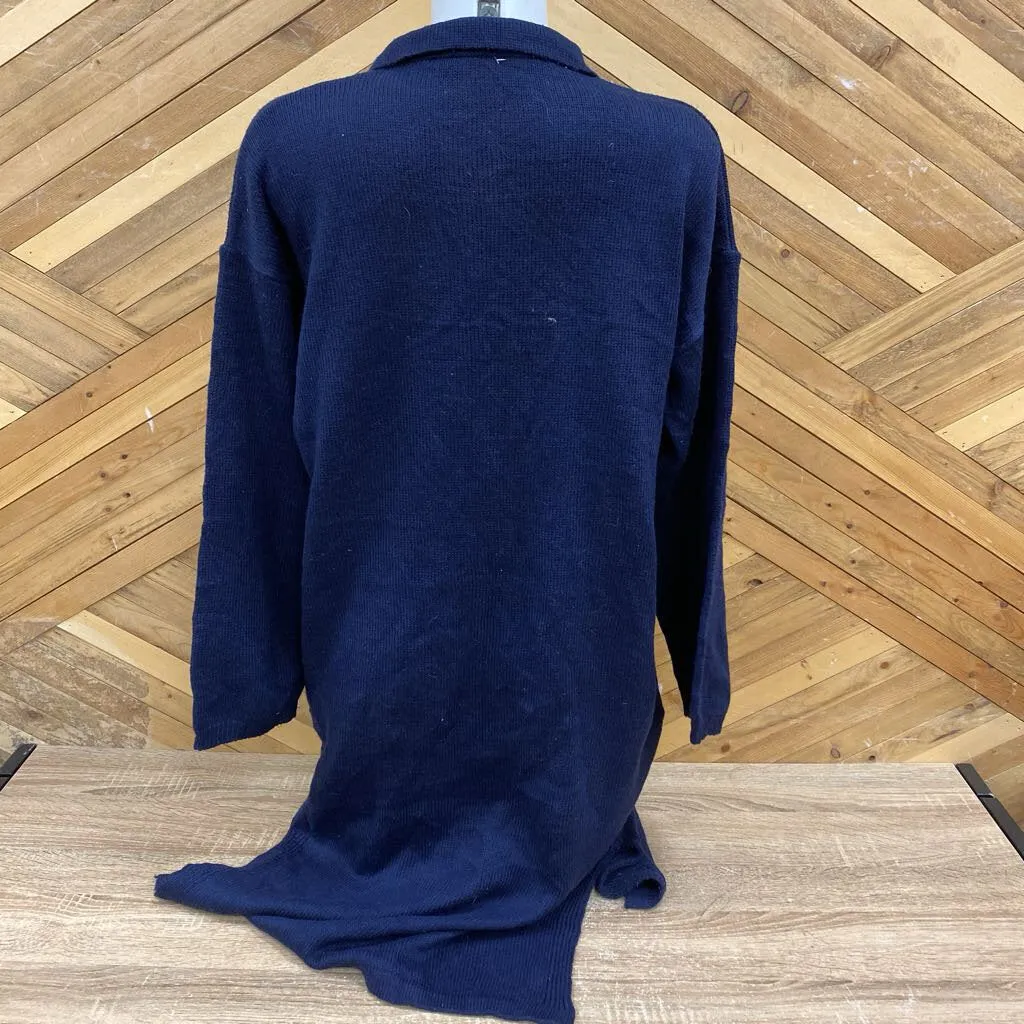 Women's Knit L/S Dress: Navy Blue-women-LG