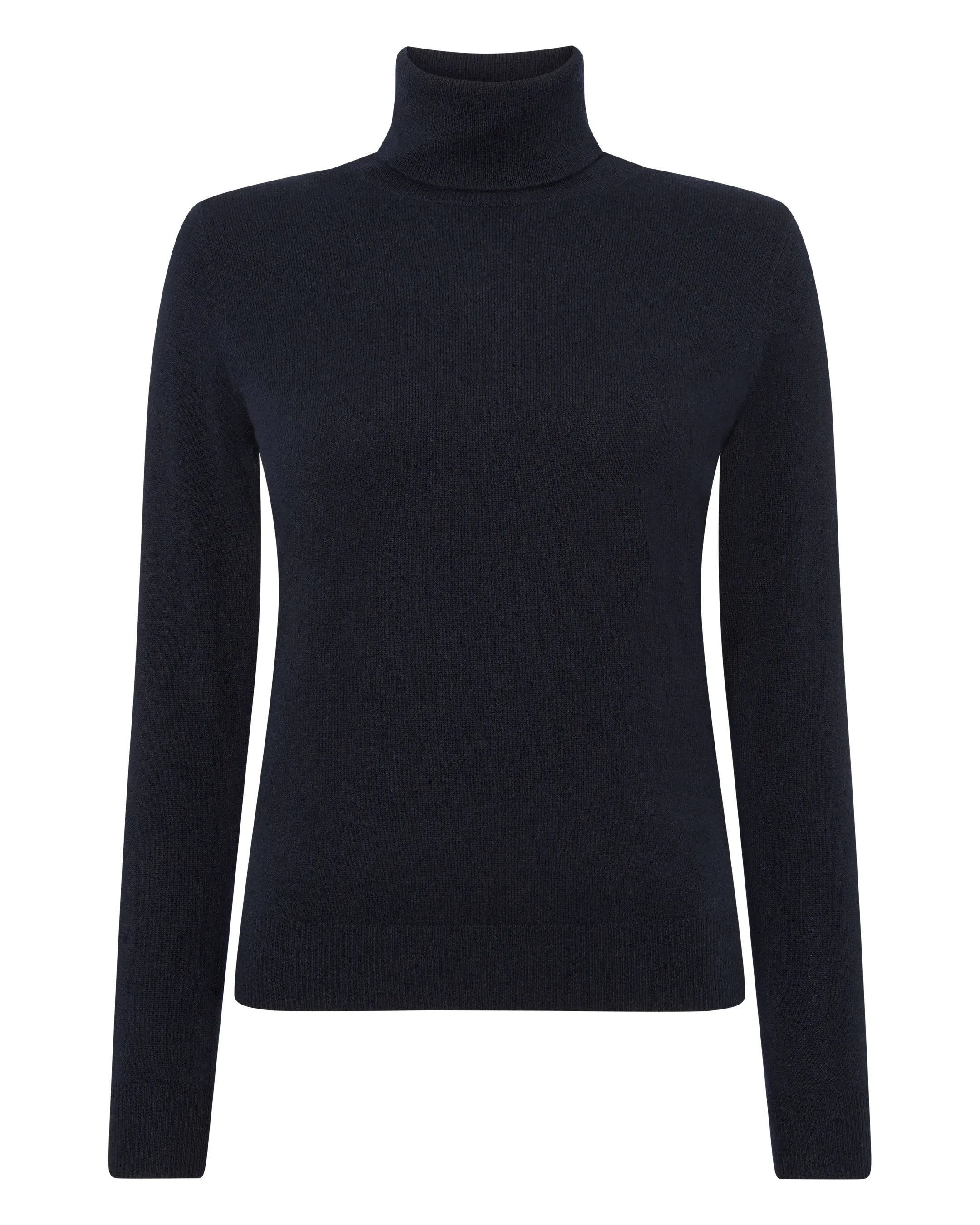 Women's Luna Roll Neck Cashmere Jumper Navy Blue