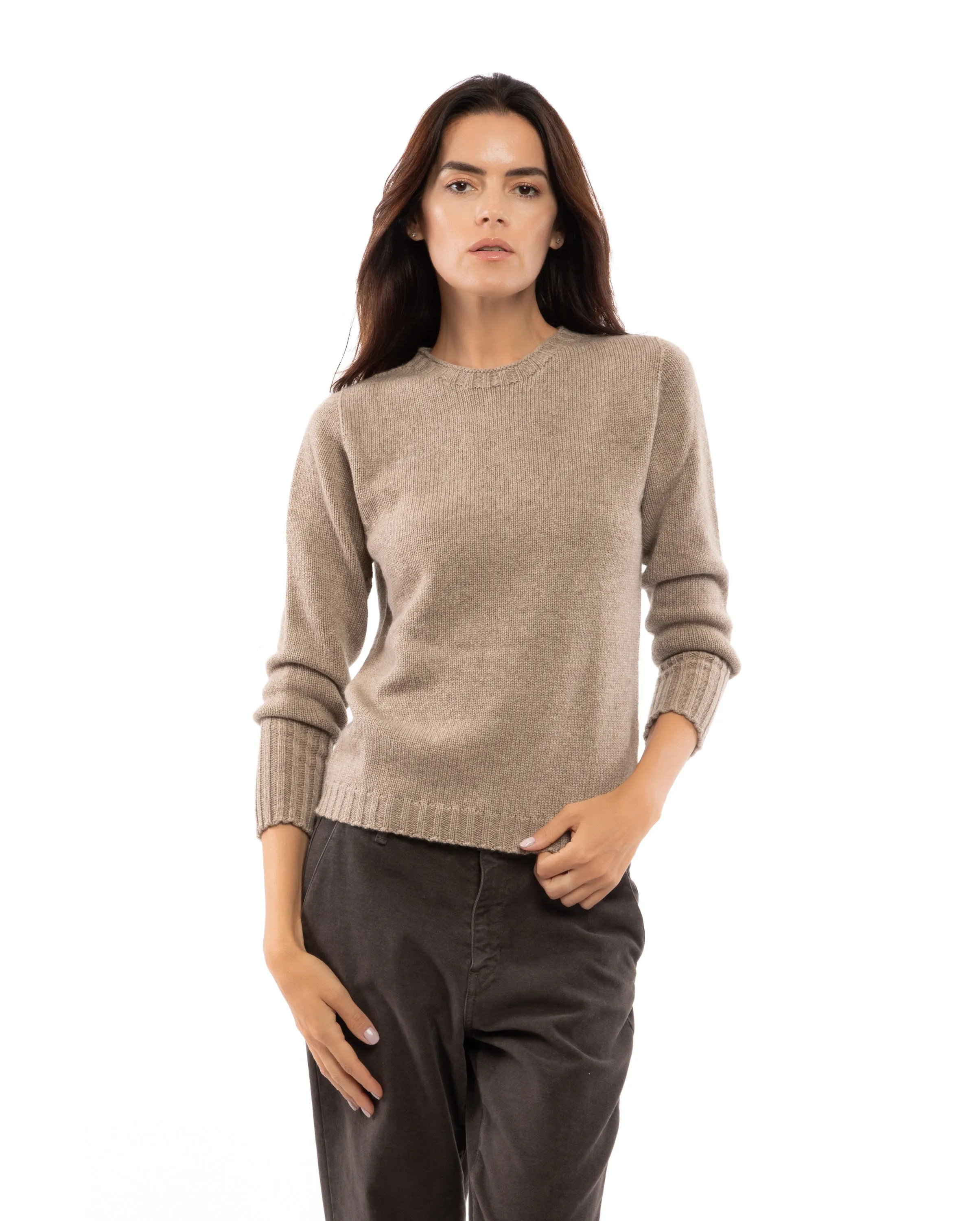 Women's Pure Cashmere Crew Neck Sweater Black