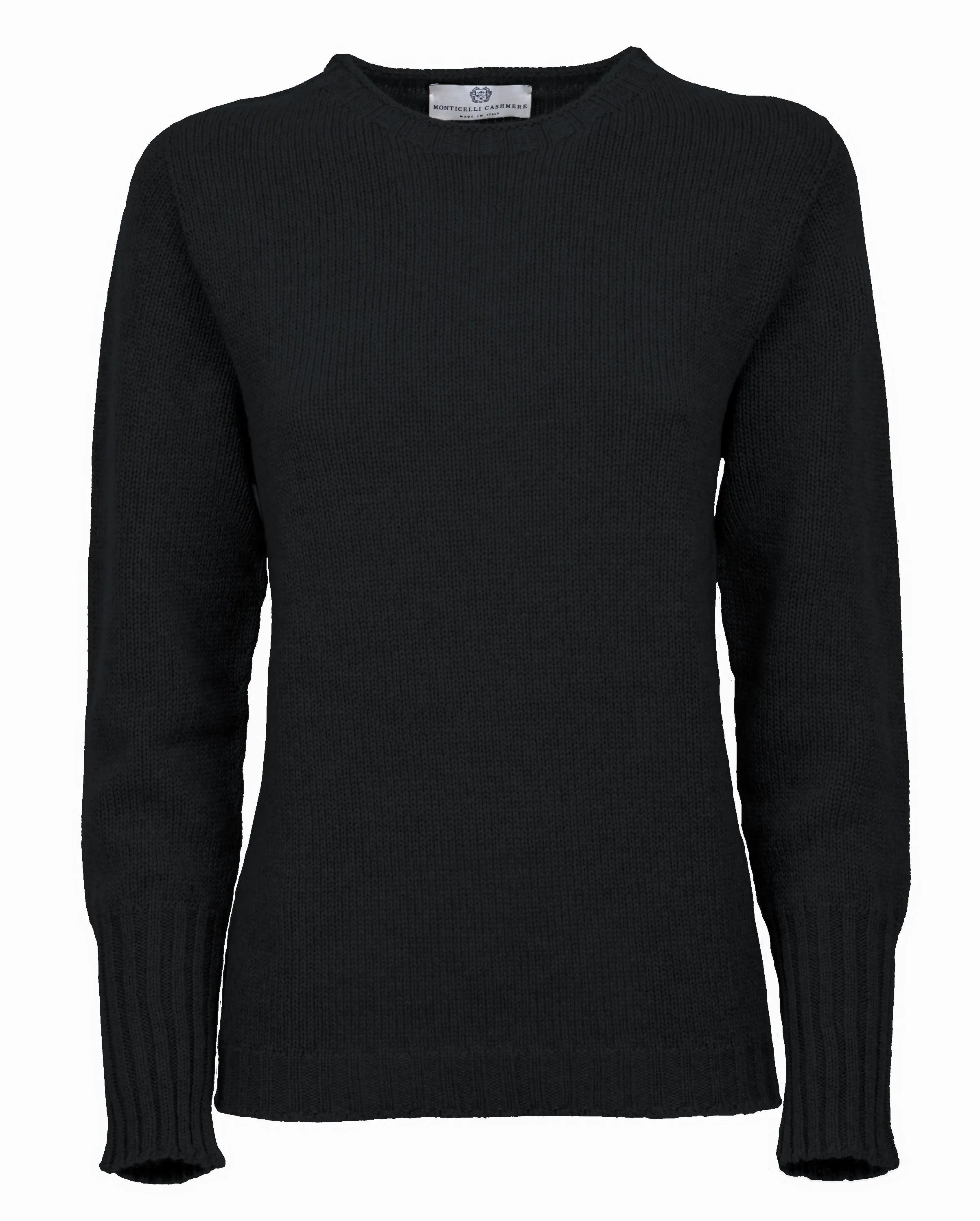 Women's Pure Cashmere Crew Neck Sweater Black